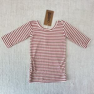 NWT Childhoods red & white stripe ballet top. modal/viscose blend. 3T
